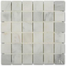 Asian Statuary Mesh Mounted Squares - 12 in. x 12 in. x 10 mm Honed Marble Mosaic Tile