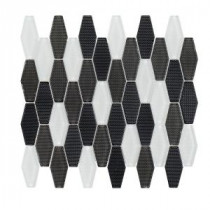 Carbon Blend Hex 10-1/4 in. x 11-1/8 in. x 8 mm Glass Mosaic Tile