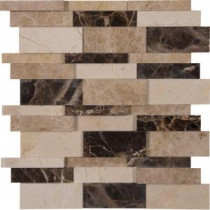 Asteria Blend 3D 12 in. x 12 in. x 10 mm Polished Marble Mesh-Mounted Mosaic Tile (10 sq. ft. / case)
