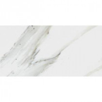 Calacatta Ivory 12 in. x 24 in. Glazed Polished Porcelain Floor and Wall Tile (16 sq. ft. / case)