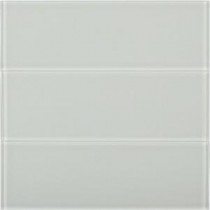 Bright White 4 in. x 12 in. x 8 mm Polished Glass Subway Floor and Wall Tile