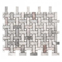 Charleston Hills 9-1/8 in. x 13-7/8 in. x 8 mm Marble Mosaic Tile