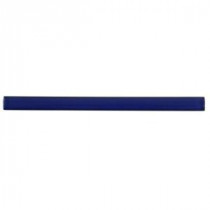 Midnight Blue Glass Pencil Liner Trim Wall Tile - 3 in. x 6 in. Tile Sample