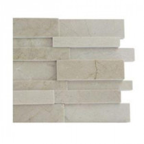 Dimension 3D Brick Crema Marfil Pattern Marble Mosaic Floor and Wall Tile - 3 in. x 6 in. x 8 mm Tile Sample