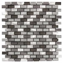 Stealth 12 in. x 12 in. x 8 mm Glass/Metal Mosaic Wall Tile