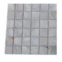 Mother Of Pearl Castel Del Monte White Glass Tile - 3 in. x 6 in. x 8 mm Tile Sample