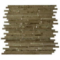 Cracked Joint Random Noche Travertine 3 in. x 6 in. x 8 mm Marble Mosaic Tile Sample
