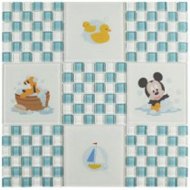 Baby Blue 11-3/4 in. x 11-3/4 in. x 5 mm Glass Mosaic Tile