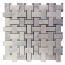 Basketbraid Asian Statuary Polished Marble Floor and Wall Tile - 3 in. x 6 in. Tile Sample