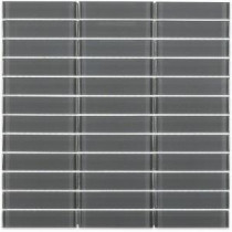 Contempo Smoke Gray 11.75 in. x 11.75 in. x 8 mm Polished Glass Mosaic Floor and Wall Tile