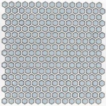 Bliss Edged Hexagon Polished Gray Ceramic Mosaic Floor and Wall Tile - 3 in. x 6 in. Tile Sample