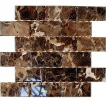 Rich Dark Emperador Chamfered 12 in. x 12 in. x 8 mm Marble Mosaic Floor and Wall Tile