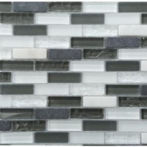 Silver Tradition Mini Brick 9.75 in. x 11.75 in. x 8 mm Glass Mosaic Wall Tile