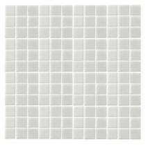 Oceanz O-White-1720 Mosaic Recycled Glass Anti Slip 12 in. x 12 in. Mesh Mounted Floor & Wall Tile (5 sq. ft. / case)
