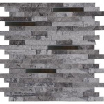 Eclipse Interlocking 12 in. x 12 in. x 8 mm Metal Stone Mesh-Mounted Wall Tile (10 sq. ft. / case)