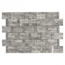 Roman Blocks 12.75x11.375 x 10 mm Grey Marble Mosaic Wall Tile