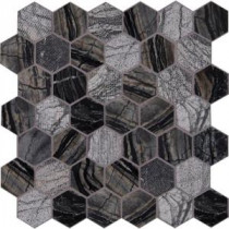 Henley Hexagon 12 in. x 12 in. x 10 mm Natural Marble Mesh-Mounted Mosaic Tile (10 sq. ft. / case)