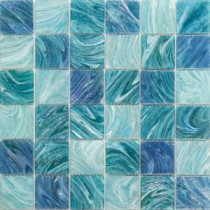 Aqua Blue Sky Mesh-Mounted Squares 11-3/4 in. x 11-3/4 in. x 5 mm Glass Mosaic Tile