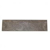 Continental Slate English Gray 3 in. x 12 in. Porcelain Bullnose Floor and Wall Tile