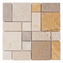 Brick Medley 12 in. x 12 in. x 8 mm Travertine Mosaic Floor/Wall Tile