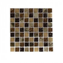 Cask Brown Blend Marble Glass Mosaic Floor and Wall Tile - 3 in. x 6 in. x 8 mm Tile Sample