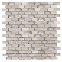 Brick Boulevard 11- 1/4 in. x 12 in. x 8 mm Stone Stainless Mosaic Wall Tile