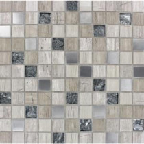 Castle Rock 12 in. x 12 in. x 8 mm Glass Metal Stone Mesh-Mounted Mosaic Tile (10 sq. ft. / case)