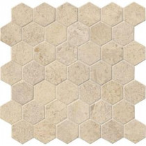 Coastal Sand Hexagon 12 in. x 12 in. x 10 mm Honed Limestone Mesh-Mounted Mosaic Tile (10 sq. ft. / case)