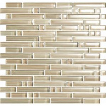 Brushstrokes Chiarro S Strips Mosaic Glass Mesh Mounted - 2 in. x 12 in. Tile Sample