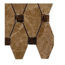 Artois Hexagon Emperador Marble Mosaic Floor and Wall Tile - 3 in. x 6 in. x 8 mm Tile Sample