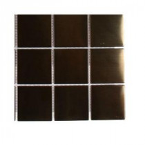 Metal Copper Squares Stainless Steel Mosaic Floor and Wall Tile - 3 in. x 6 in. x 8 mm Tile Sample
