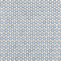 Bliss Edged Penny Round Polished Gray Ceramic Mosaic Floor and Wall Tile - 3 in. x 6 in. Tile Sample