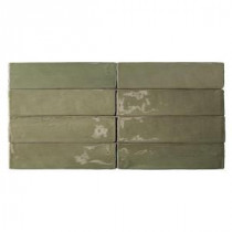 Catalina Kale Ceramic Mosaic Floor and Wall Tile - 3 in. x 6 in. Tile Sample