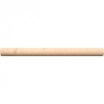 Ivory 3/4 in. x 12 in. Travertine Pencil Molding Wall Tile