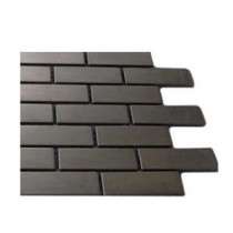 Stainless Steel Metal Mosaic Floor and Wall Tile - 3 in. x 6 in. x 8 mm Tile Sample