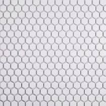 Bliss Hexagon Matte White 12 in. x 12 in. x 10 mm Ceramic Mosaic Tile