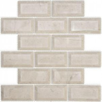 Creama 2 x 4 Beveled 12 in. x 12 in. x 10 mm Marble Mosaic Wall Tile