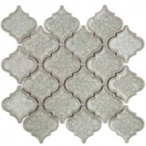 Roman Selection Iced Light Cream Lantern 9-3/4 in. x 10-1/2 in. x 8 mm Glass Mosaic Tile