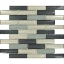 Cielo Brick 12 in. x 12 in. x 8 mm Glass Mesh-Mounted Mosaic Wall Tile (10 sq. ft. / case)