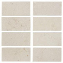 Creama 3 in. x 6 in. Honed Marble Floor/Wall Tile (8 pieces / 1 sq. ft. / pack)
