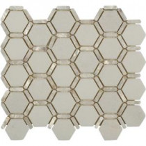 Ambrosia White Thassos 12 in. x 12 in. x 10 mm Polished Pearl and Marble Mosaic Tile