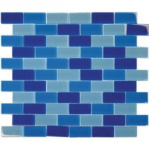 Blue Blend 12 in. x 12 in. x 8 mm Glass Mesh-Mounted Mosaic Tile (10 sq. ft. / case)