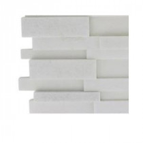 3D Brick White Thassos Marble Mosaics Tile - 3 in. x 6 in. x 8 mm Tile Sample