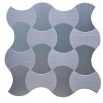 Instant Mosaic Lanterns 12 in. x 12 in. x 5 mm Peel and Stick Brushed Stainless Metal Mosaic Tile
