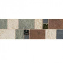 Continental Slate 4 in. x 12 in. x 6 mm Porcelain Decorative Accent Mosaic Floor and Wall Tile