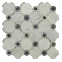 Steppe Sanddun 12 in. x 12 in. x 10 mm Carrera Blend Polished Marble Waterjet Mosaic Tile