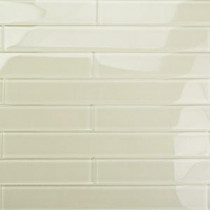 Contempo Vista Polished Sand Beach Glass Subway Wall Tile - 2 in. x 8 in. Tile Sample
