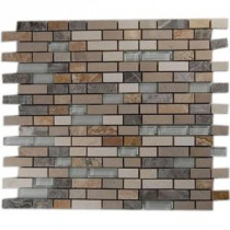 Arizona Rain Blend 12 in. x 12 in. x 8 mm Marble and Glass Mosaic Floor and Wall Tile
