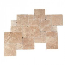Travertine Inca Brown Blended Paredon Pattern Natural Stone Floor and Wall Tile Kit (6 sq. ft. / kit)