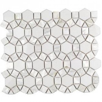 Noble White Thassos 9-3/4 in. x 12-1/4 in. x 10 mm Polished Pearl and Marble Mosaic Tile